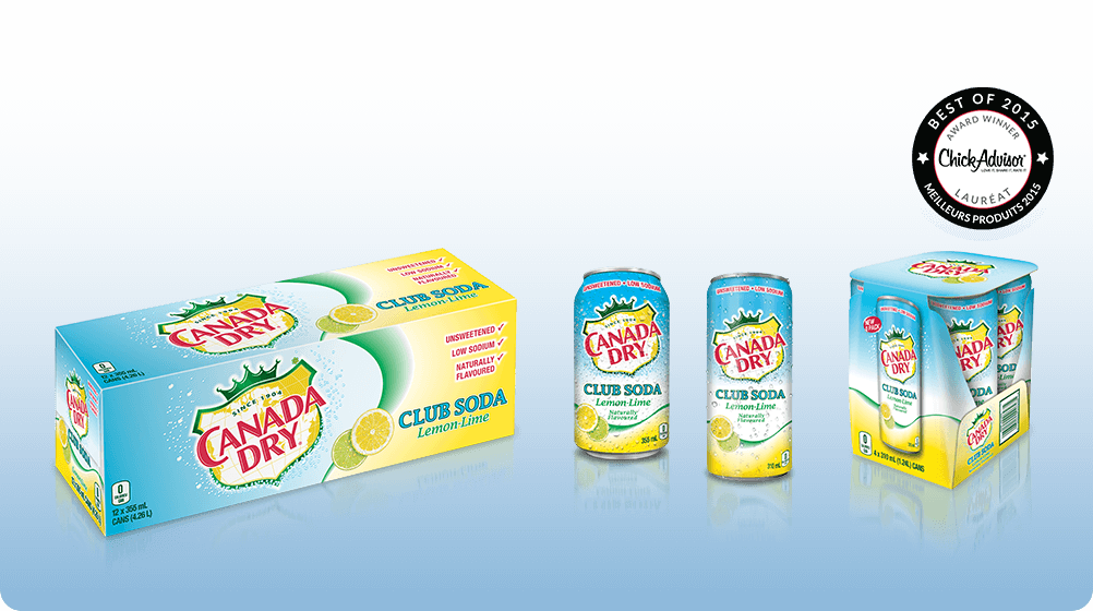 Canada Dry Club Soda Lemon-lime Products In A Box And - Coca-cola Canada Dry Diet Gingerale (1002x560), Png Download