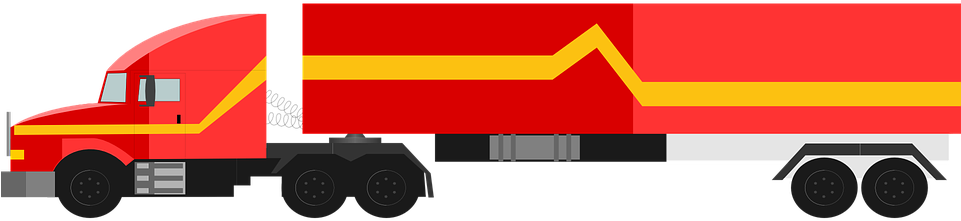 Truck, Red, 18-wheeler, Vehicle - 18 Wheeler Truck Png (680x340), Png Download