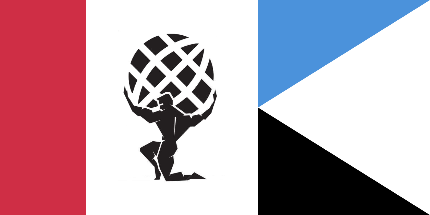 Atlas God Vector - Atlas God Black And White (1500x750), Png Download