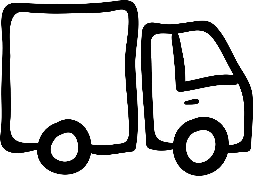 Truck Hand Drawn Vehicle With Container Comments - Truck (981x684), Png Download