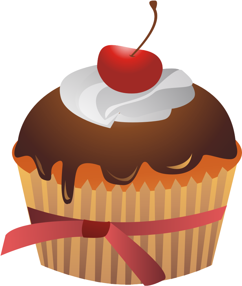 Png Library Download Cupcake Black Forest Gateau Swiss - Pastel Con Cereza Animados (1291x1347), Png Download