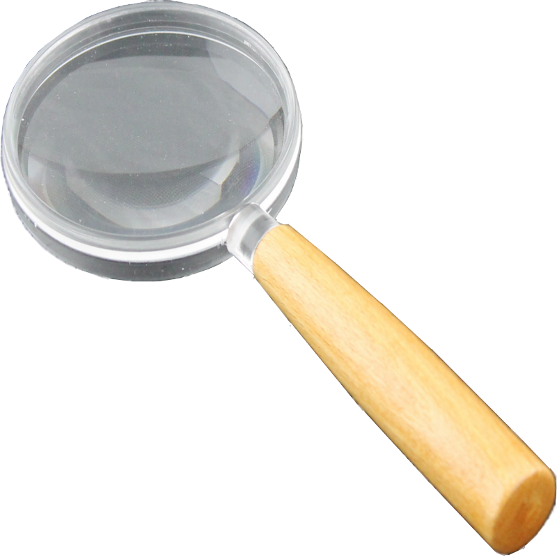 Loupe À Main Gr 3 Ø 60 Manche Bois - Magnifying Glass (800x800), Png Download