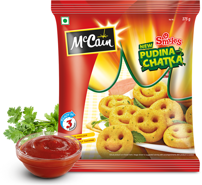 Mccain Smiles Pudina Chatka (973x701), Png Download