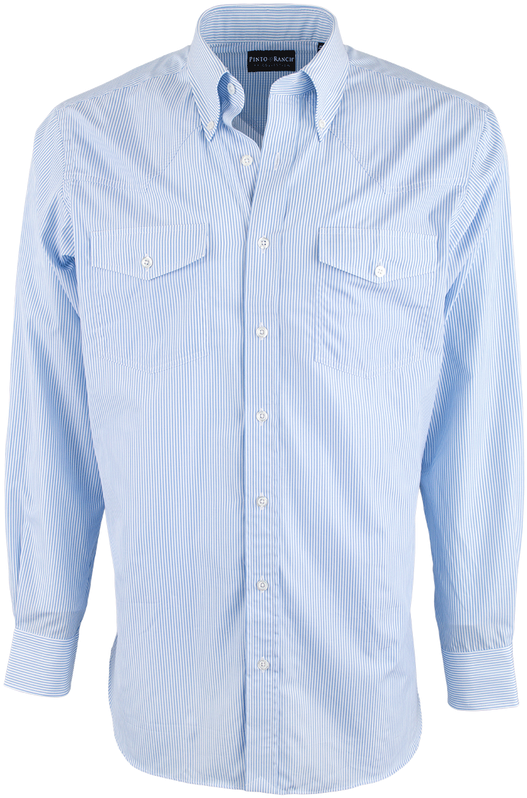Pinto Ranch Yy Collection Blue Ribbon Stripe Shirt - Long-sleeved T-shirt (544x800), Png Download