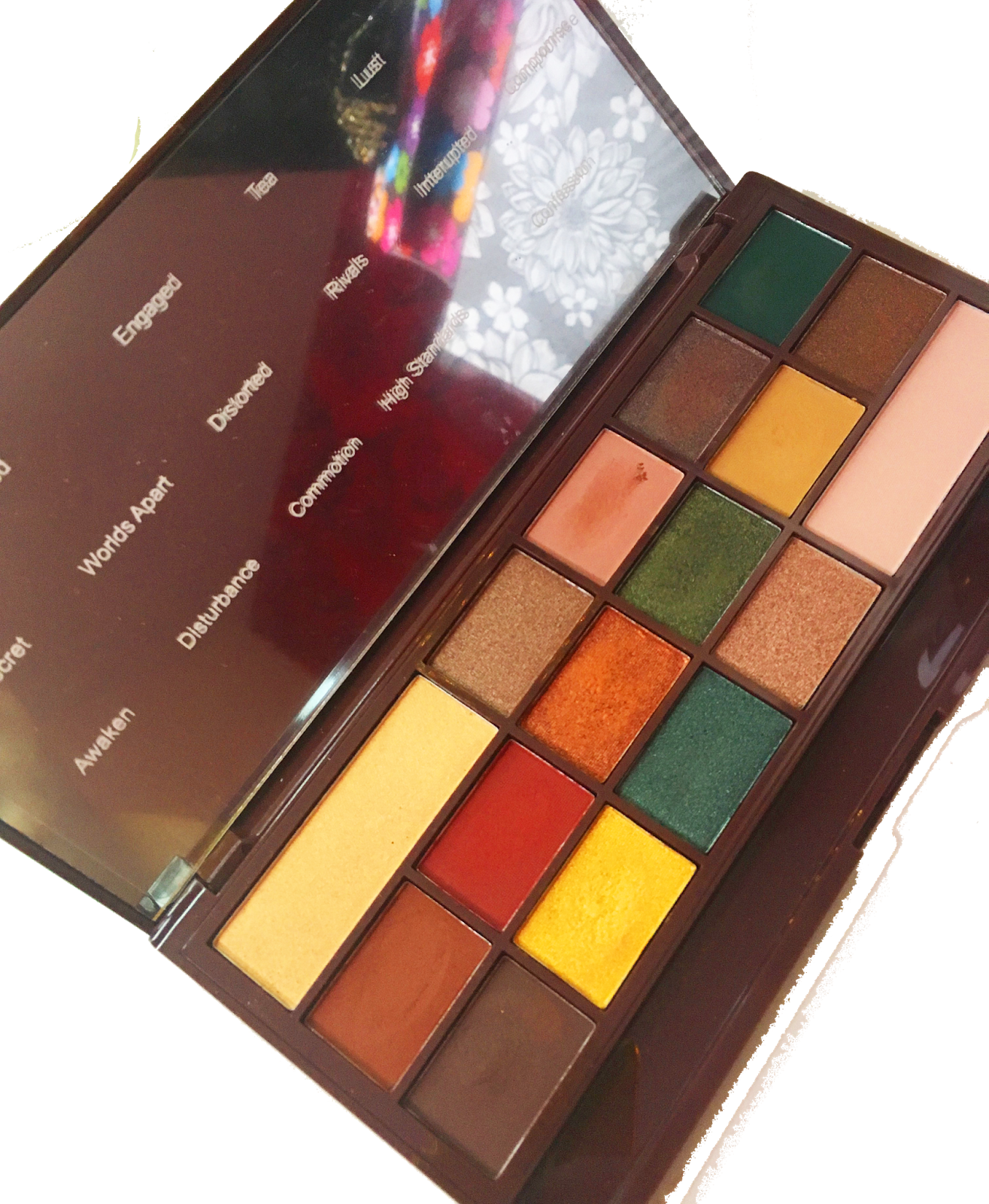 Inside The Palette - Makeup Revolution Mint Chocolate Swatches (1315x1600), Png Download