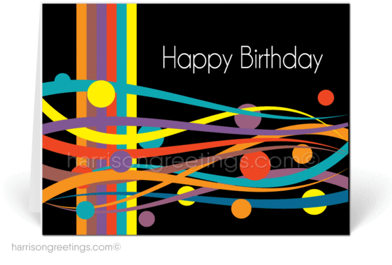 Modern Happy Birthday Cards For Customers - Greeting Card (560x417), Png Download