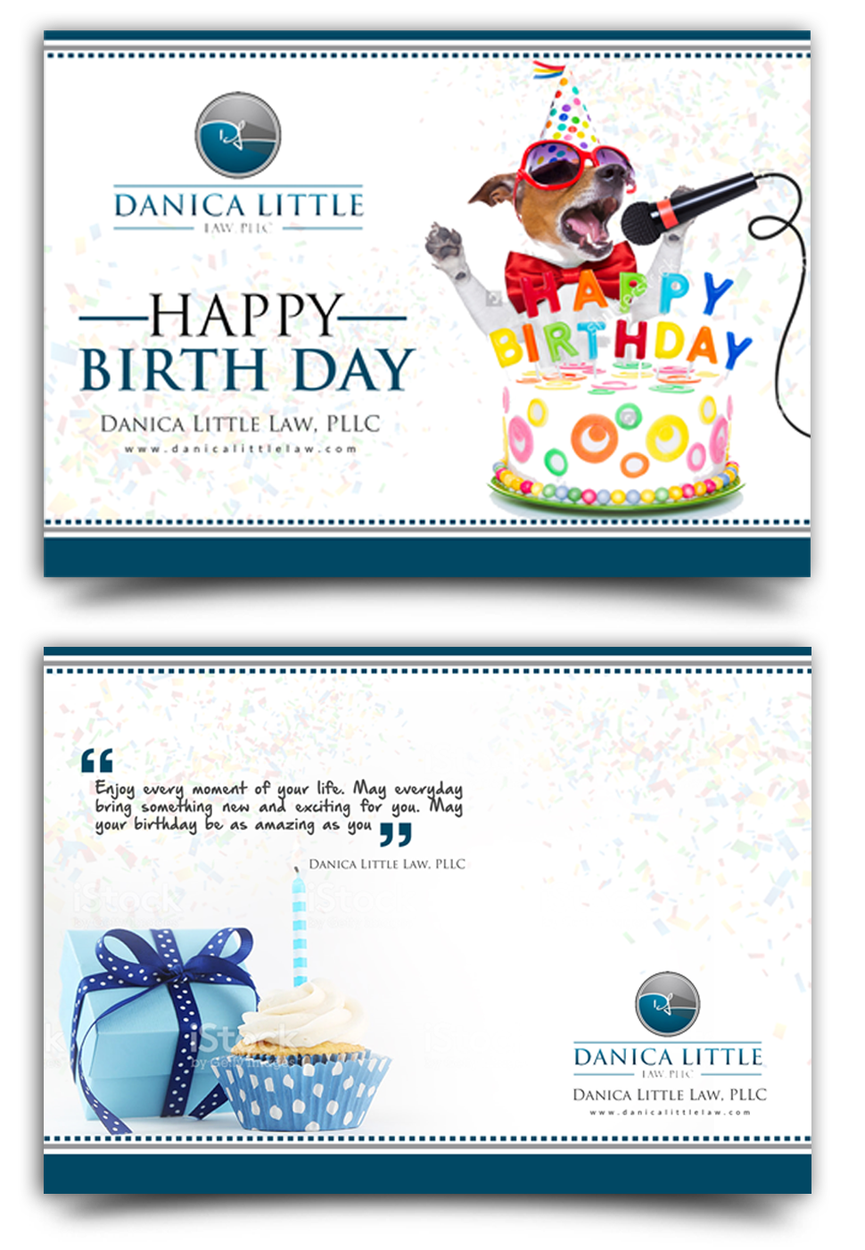 Colorful, Elegant, Law Firm Greeting Card Design For - Beacon Street's Singing Dog Happy Birthday Cards, 5 (1400x1400), Png Download