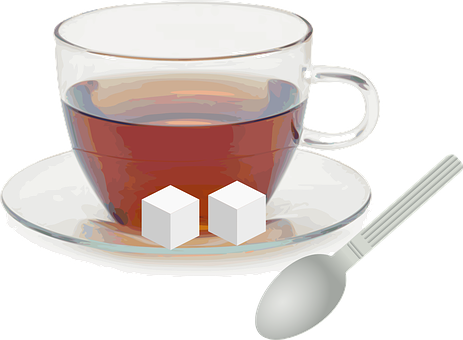 Tea Beverage Cubes Sugar Cup Drink Glass S - Sugar Cubes In Tea (463x340), Png Download