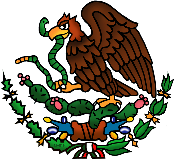 National Emblem - Mexican Flag Cartoon Png (716x648), Png Download