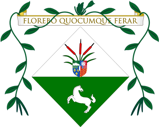 Coat Of Arms Of Frederique Lefelatabvre Full Achievement - La Reunion Coat Of Arms (610x479), Png Download