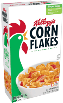 Kellogg's® Corn Flakes® Cereal - Corn Flakes 18 Oz (348x348), Png Download