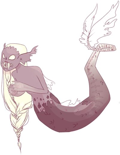 A Bunch Of People Said I Should Draw A Deep Sea Mermaid - Drawing (500x530), Png Download