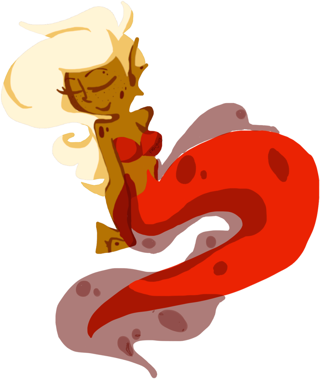 Mermaid Drawings Transparent Cute Mermaid The Cat Boy - Illustration (1280x1402), Png Download