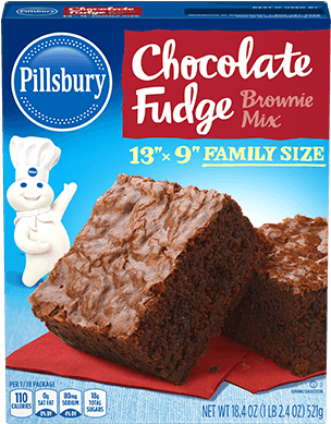 Family Size Chocolate Fudge Brownie Mix - Pillsbury Brownie Mix (400x400), Png Download