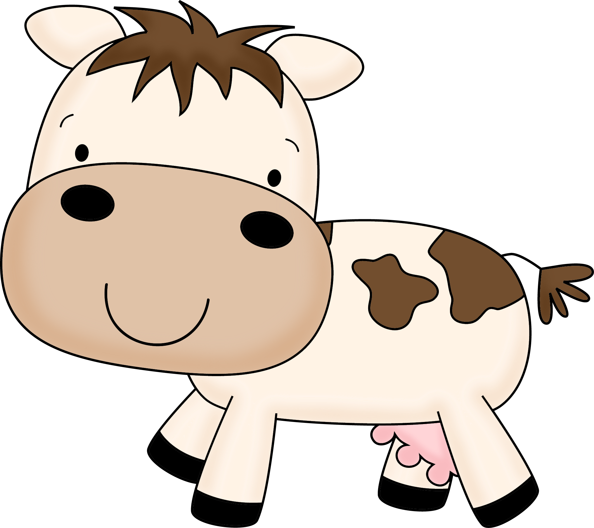 Minecraft Cow Clipart - Cute Baby Cow Clipart (2033x1808), Png Download