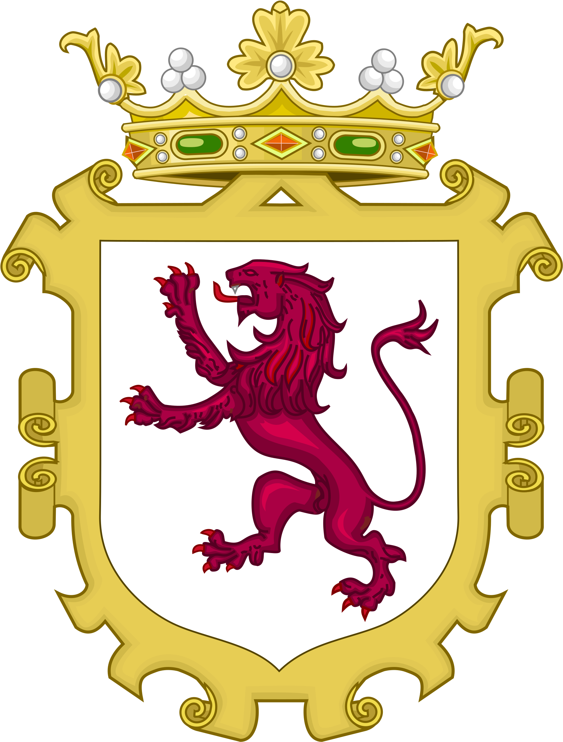 Gutierrez Of Spain Coat Of Arms Png Banner Free - Significado Del Apellido Leon (2000x2611), Png Download