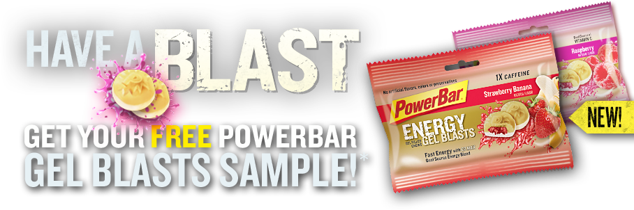 Money-maker On Power Bar Energy Gel Blasts - Powerbar Gel Blasts Straw/banana Caffeinated, Box (908x302), Png Download