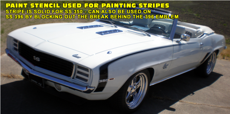 1969 Camaro Ss Paint Stencil Stripe Kit - Chevrolet Camaro (736x460), Png Download