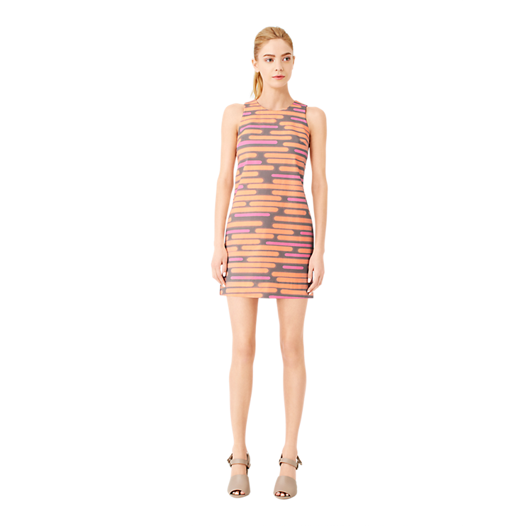 Everyday Shift Dress In Spray-painted Stripe - Dress (742x742), Png Download