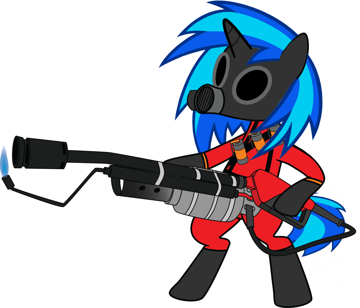 Scratchie, Bipedal, Dj Pon-3, Flamethrower, Gas Mask, - Cartoon (1194x1024), Png Download