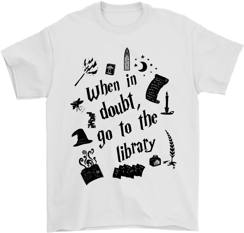 When In Doubt Go To The Library Harry Potter Shirts - Doubt Go To The Library Poster (1000x1000), Png Download