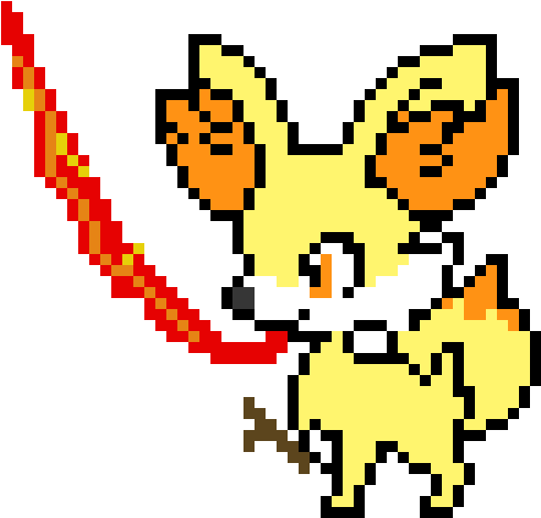 Fennekin Using Flamethrower - 8 Bit Pokemon Sprites (540x500), Png Download