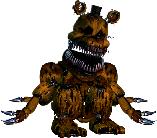 Nightmare Golden Freddy - Fnaf Nightmare Golden Freddy (544x472), Png Download