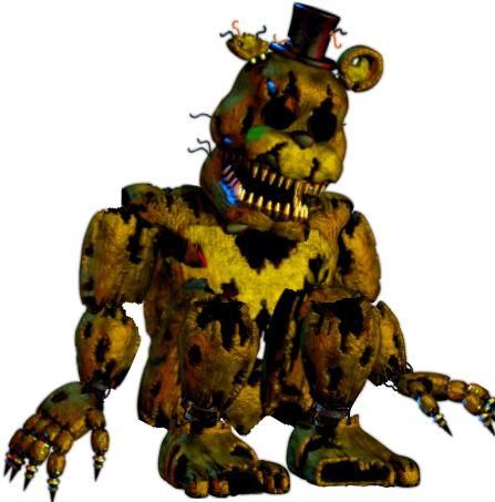 Imagenightmare Golden Freddy - Nightmare Golden Freddy (467x468), Png Download
