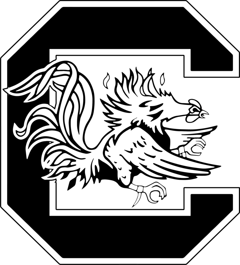 University Of South Carolina Women's Soccer - South Carolina Gamecocks Black And White (800x883), Png Download