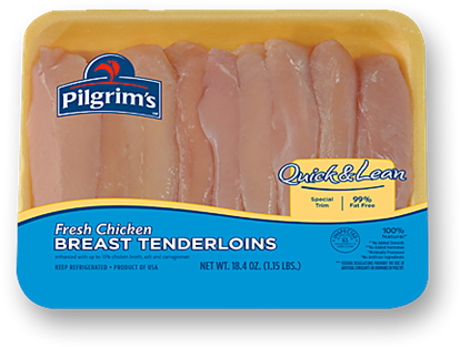 Quick & Lean Breast Tenderloins - Chicken Tenderloin Package (480x388), Png Download