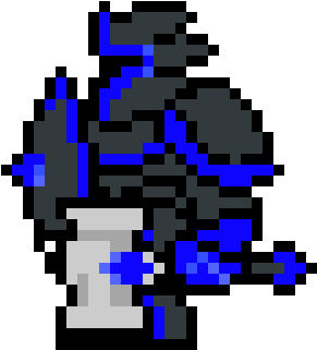 Blue Paladin - Pixel Art (350x410), Png Download