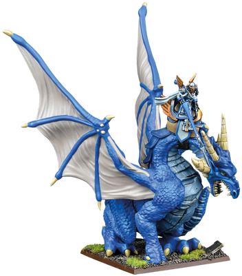 Kings Of War - Kings Of War Basilean High Paladin On Dragon (374x420), Png Download