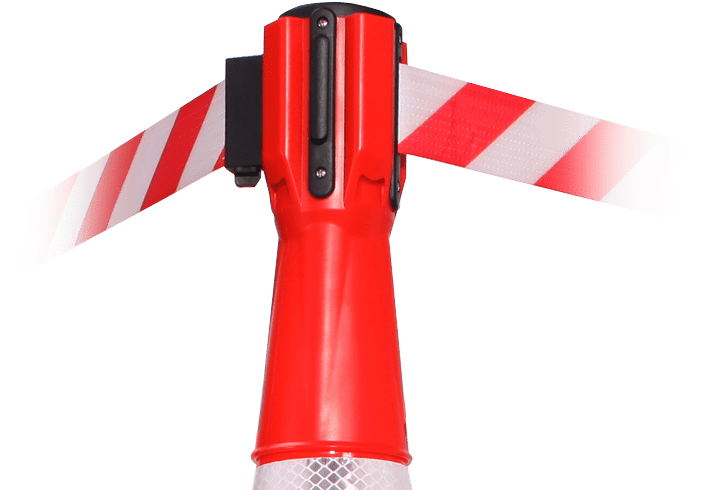 Conepro Is A Light, Portable Retracting Belt Unit That - Carmine (704x505), Png Download