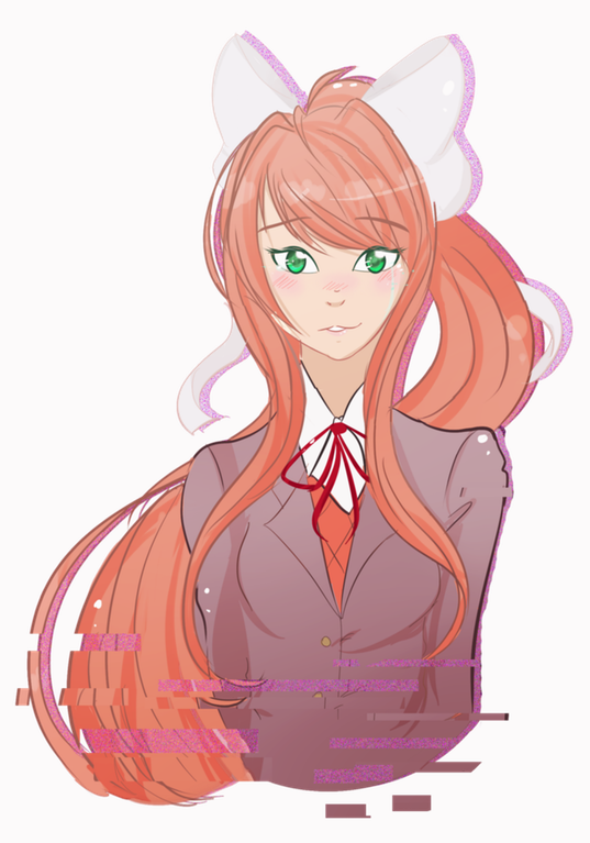 Doki Doki Literature Club - Digital Art (537x767), Png Download