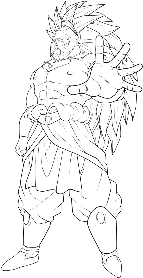 Gohan Drawing Broly - Broly Super Saiyan 3 Drawing (680x1173), Png Download