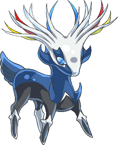 Pokemon Legendary Legendarypokemon Xerneas Cute Freetoe - Chibi Xerneas (379x465), Png Download