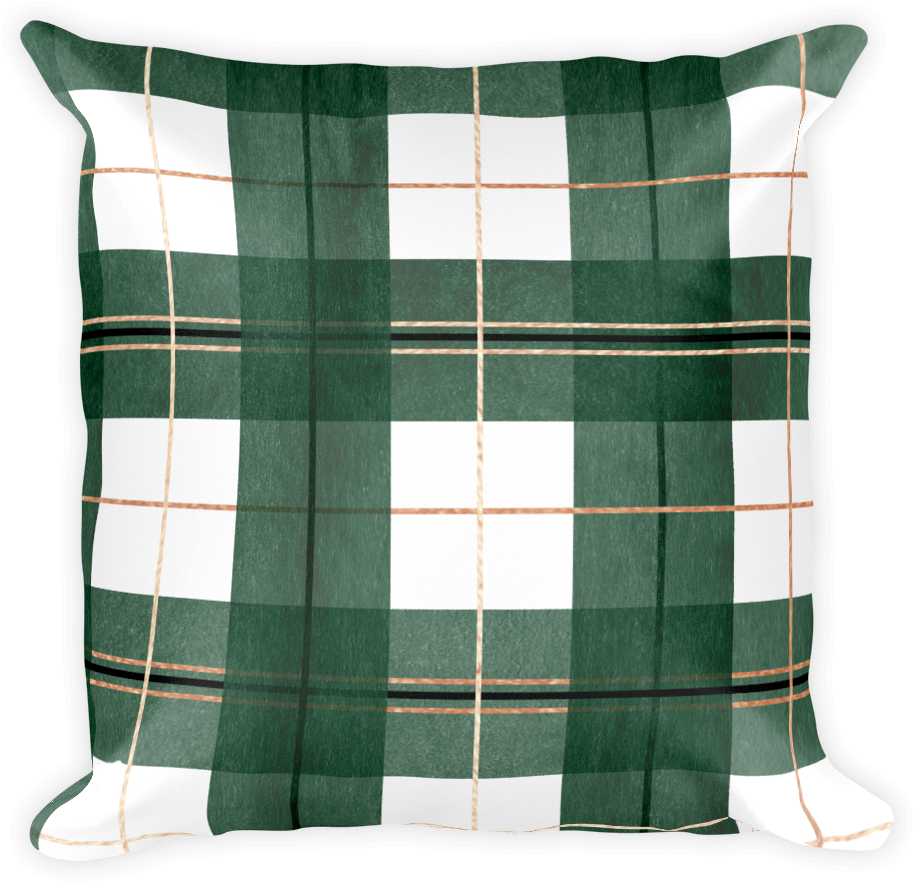 Green Buffalo Plaid Throw Pillow - Throw Pillow (1000x1000), Png Download