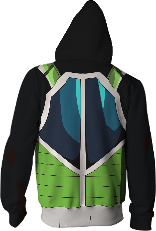 Bardock Armor Zipup - Hoodie (1000x1000), Png Download