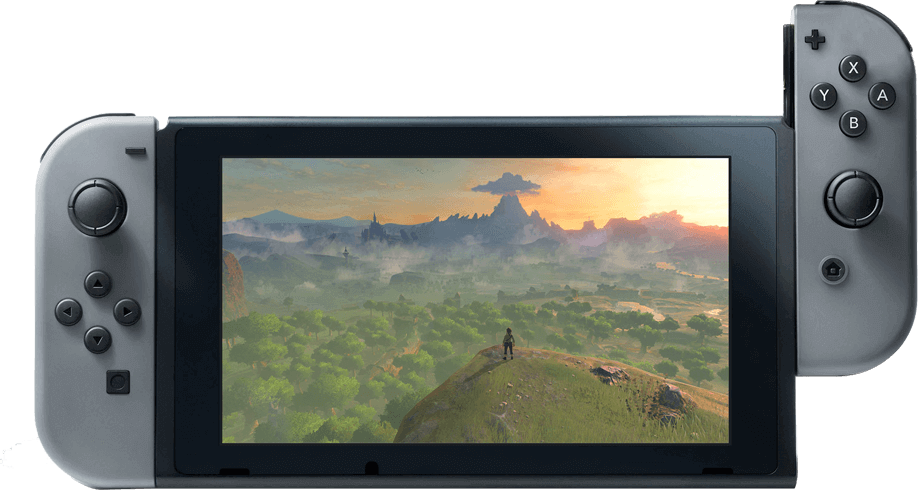Nintendotelevision - Nintendo Switch Console With Gray Joy-con (919x490), Png Download
