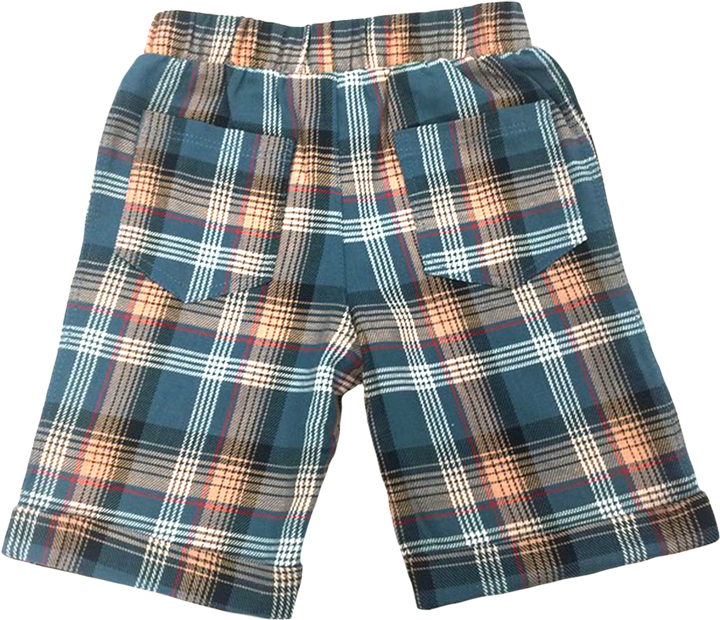 Back View Plaid Bermuda Shorts - Waist (2400x2400), Png Download