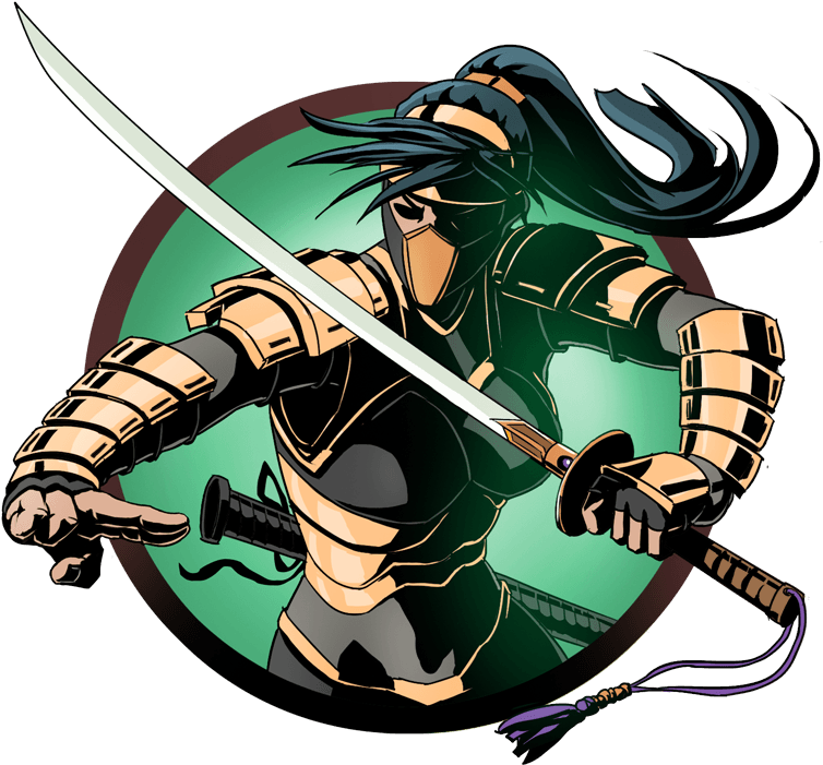 Ninja Girl Golden Katana - Shadow Fight Ninja Girl (950x950), Png Download