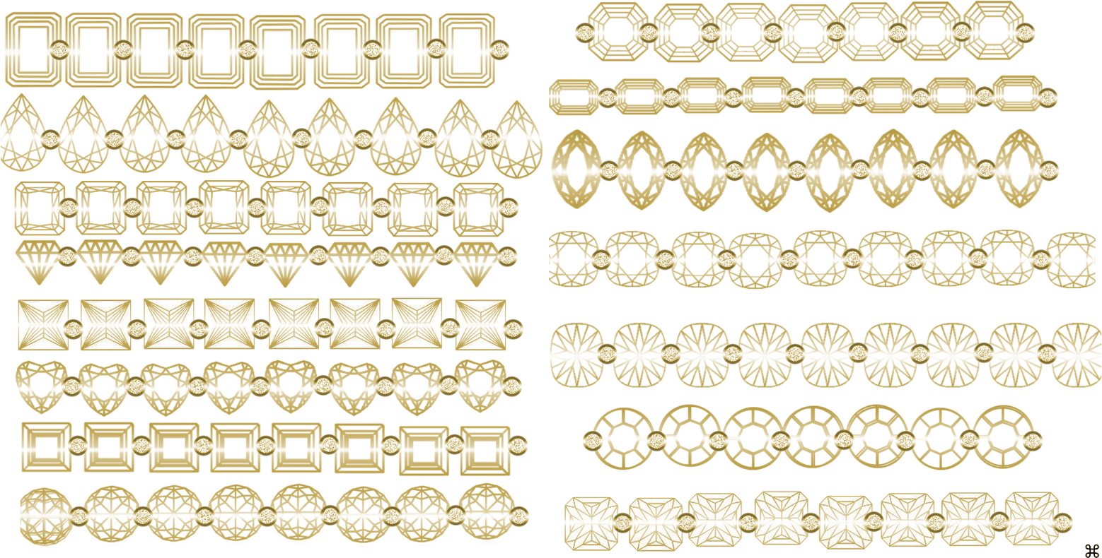 Diamond Cut Belt Gold By Caryr-db2040e - Gold (1566x803), Png Download