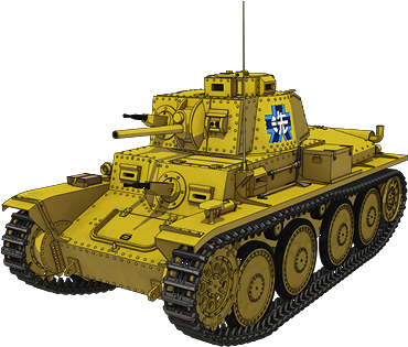 Golden 38 - Girls Und Panzer Panzer 38t (395x320), Png Download
