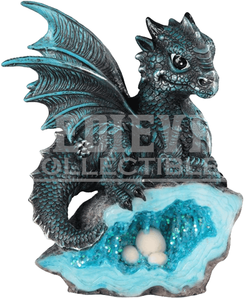 Blue Crystal Baby Dragon Statue - Stealstreet Ss-g-71581 Blue Medieval Baby Dragon With (605x605), Png Download