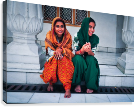 Golden Temple Girls Canvas Print - Canvas Print (428x343), Png Download