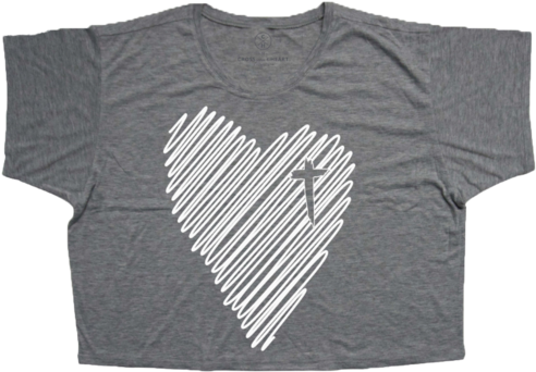 Scribble Heart Boxy Tee - Long-sleeved T-shirt (799x571), Png Download