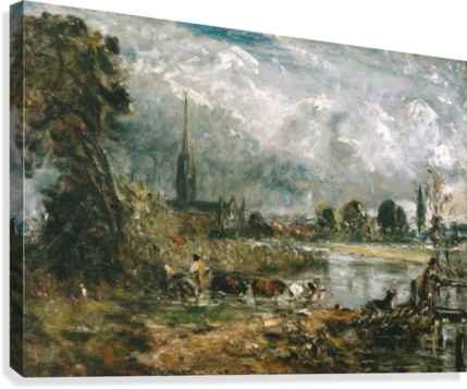 Salisbury Cathedral From The Meadows John Constable - Salisbury Cathedral From The Meadows (429x357), Png Download