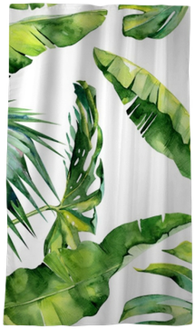 Seamless Watercolor Illustration Of Tropical Leaves, - Tropical Palm Leaves Coral Greenery Backpack By Naturemagick (400x400), Png Download