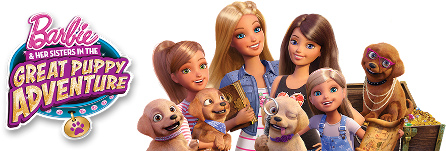 Brb Explore Greatpuppyadventure V2 Tcm718-117118 - Barbie / Barbie & Her Sisters In The Great Puppy (1332x374), Png Download