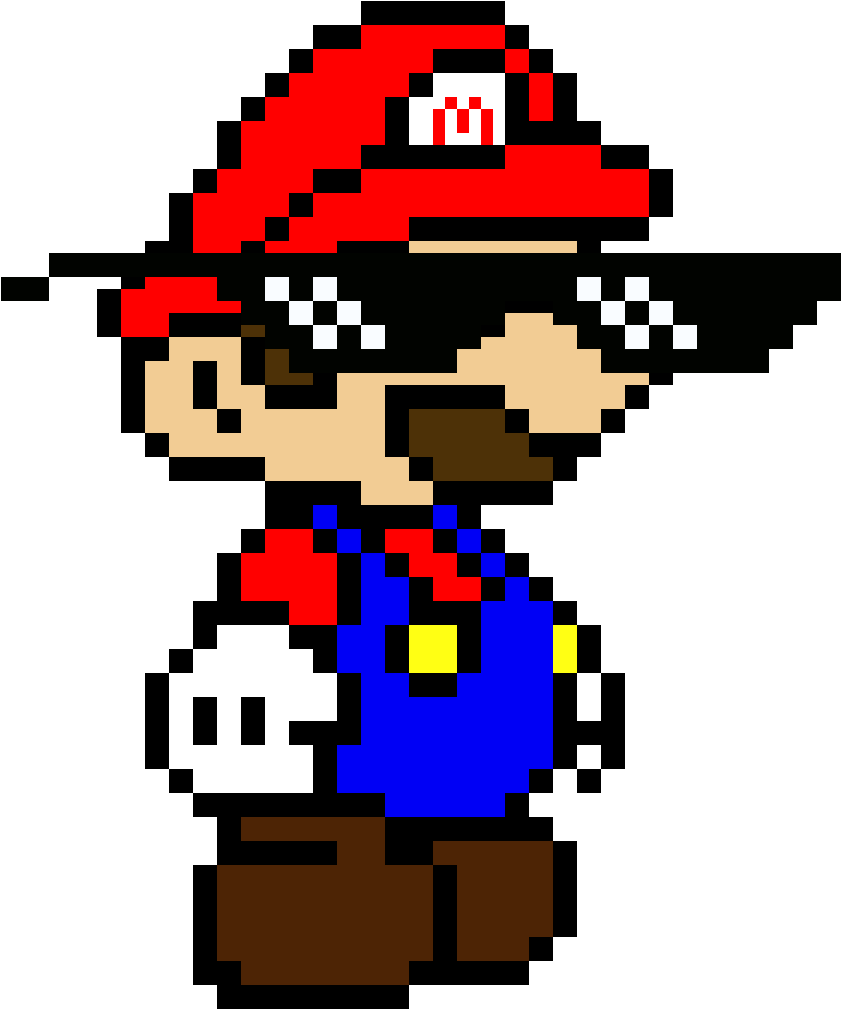 Mlg Mario - Super Mario Pixel Art (1200x1200), Png Download